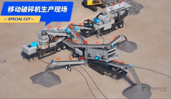 移動(dòng)破碎機(jī)生產(chǎn)現(xiàn)場模擬動(dòng)畫